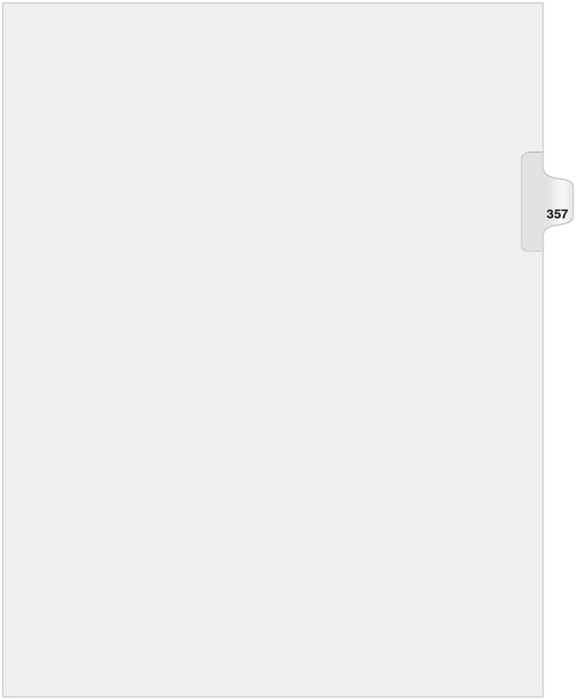 Exhibitindexes® Side Number Tabs - AVE Style Bold Font - Pack of 25