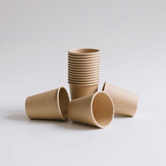 Coolcap 3 oz 600 Pack Disposable Coffee Cups, Bulk Brown Disposable Paper Cups, Coffee Cups for Hot Tea, Chocolate and Cold Drinks