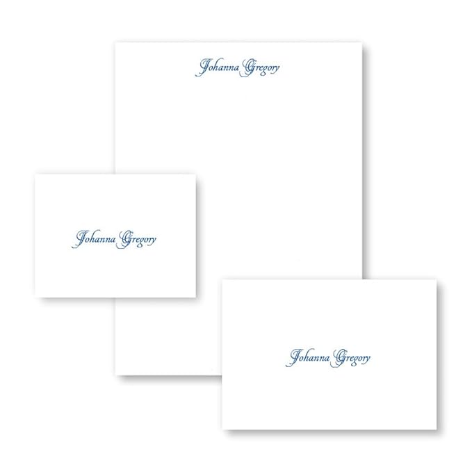 American Stationery, Personalized Raised Ink Ensemble Set, Enclosure Cards, Fold Notes, Sheets, Envelopes