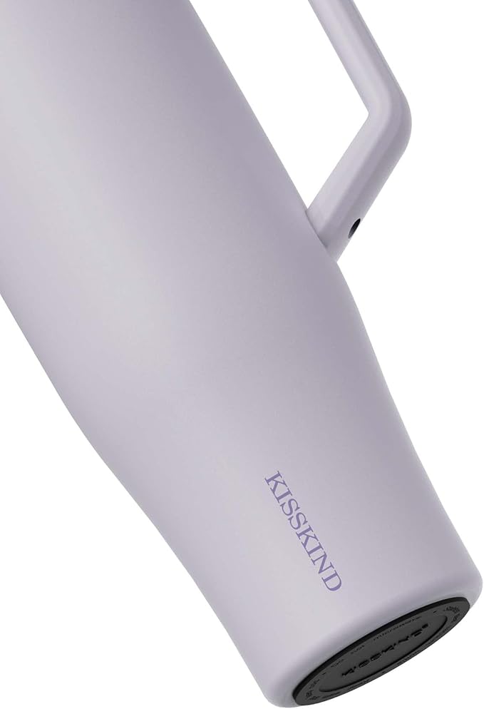 KISSKIND 40 oz Tumbler with Handle and Straw | Lumi Spin Hidden Straw 100% Leakproof Insulated Tumbler | Stainless Steel Water Bottle for Mom, Nurse, Teacher | Lavender