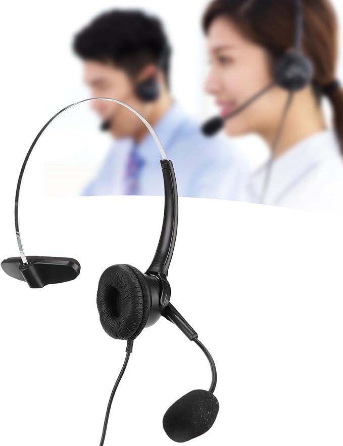 ChuyTrading Telephone Headset RJ9 Earphone with 330° Adjustable Microphone, Phone Headset for Office and Home, Noise Cancelling Call Center Headset with Comfortable Ear Cushions, Compatible wi