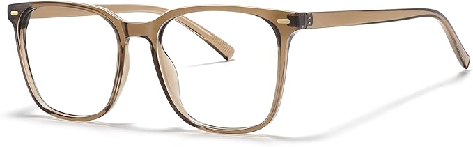 MACJERO 2-Pack Oversized Square Blue Light Blocking Glasses for Women Men, Anti-Fatigue Computer Monitor Gaming Glasses Reduce Eye Strain(transparent Brown+Brown)