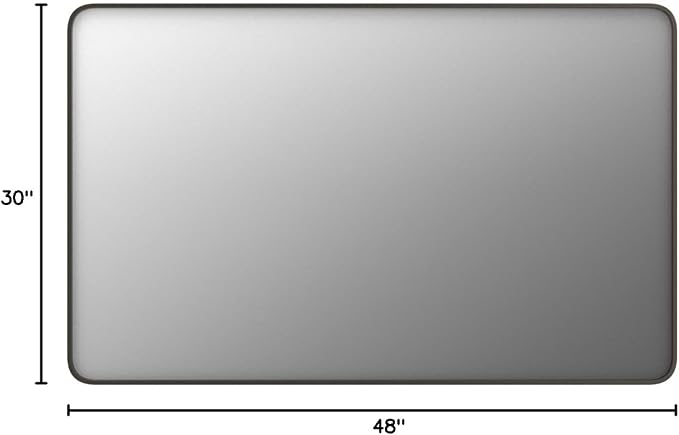 48x30 Bronze Bathroom Mirror for Wall, Brushed Bronze Metal Framed Bathroom Vanity Mirror, Rounded Rectangle Mirror, Anti-Rust, Shatterproof (Horizontal/Vertical)