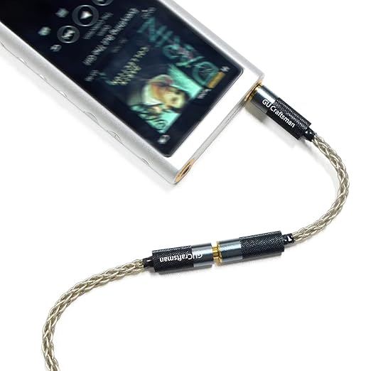 GUCraftsman 4.4mm Balanced Male to 2.5mm Balanced Female Headphone Adapter Cable 6N Single Crystal Silver Headphone Jack Convert Cable for Audio Players with 4.4mm Balanced Ports¡