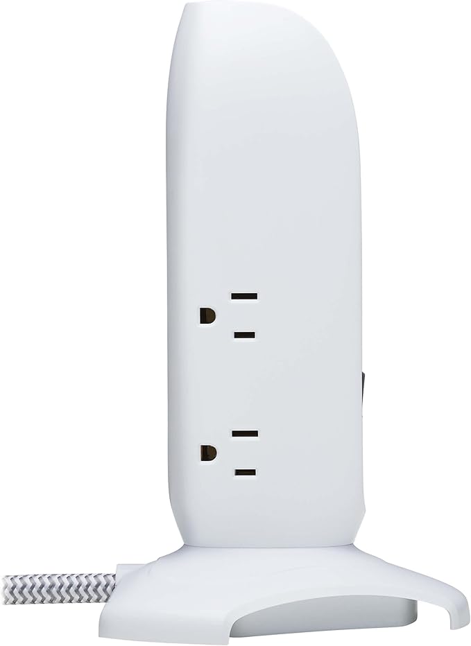 Tripp Lite TLP66USB Surge Protector Tower with USB Ports, 1200 Joules, 5-Outlets, 3 USB Ports, 6ft Heavy-Duty Braided Extension Cord, Desk Charging Tower, Dorm Essentials, Tower Power Strip with Surge