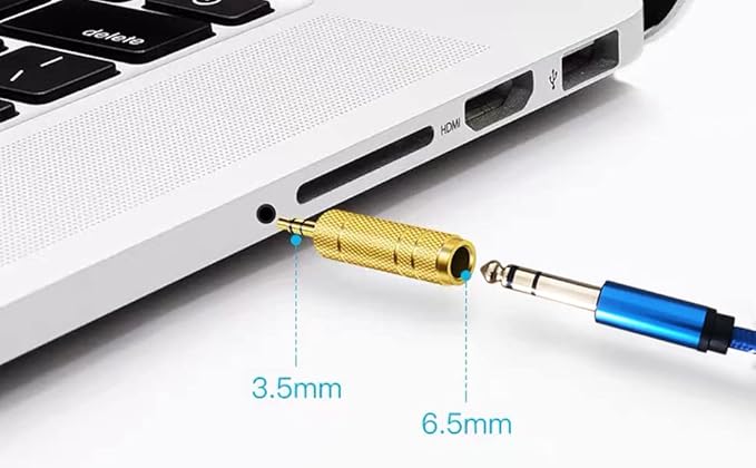 WISYIFIL 1/4 to 3.5mm Auxiliary Audio Adapter, Gold Plated, Resist Corrosion, Good Anti-Interference, Low Signal Attenuation, Durable, Male to Female Connector, 2 Pack