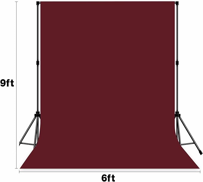 Photo Backdrop Wine Red Background Cloth Professional Photography 6x9ft Seamless Design to Eliminate Wrinkles Wedding Luxury Theme Decoration Art Exhibition Gallery Display