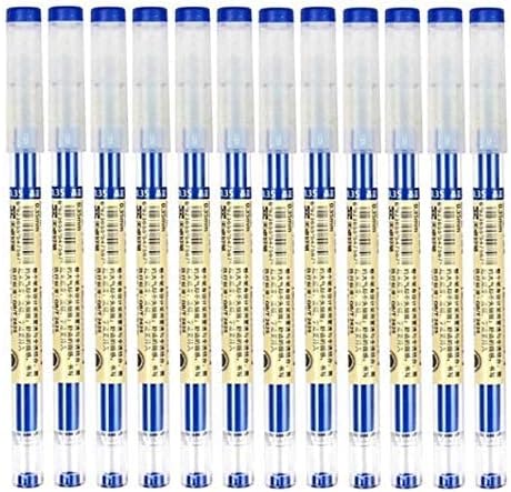 BEMLP Gel Ink Pen Extra Fine Point Pens Ballpoint Pen 0.35mm Blue Premium Liquid Ink Rollerball Pens Quick-Drying For Japanese Office School Stationery Supply 12 Pieces