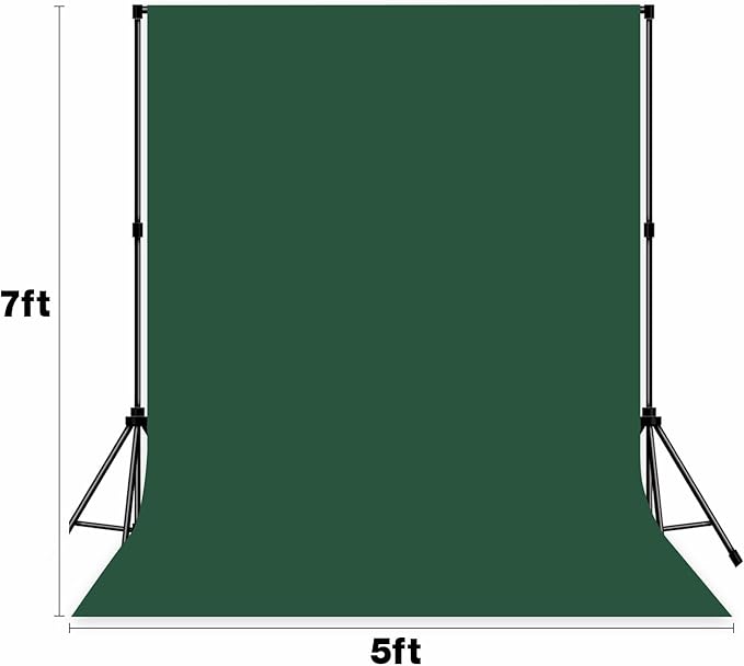 Photo Backdrop Deep Green Background Fabric Professional Photography Solution 5x7ft Seamless Design Eliminate Wrinkles Natural Theme Photography and Flower Background
