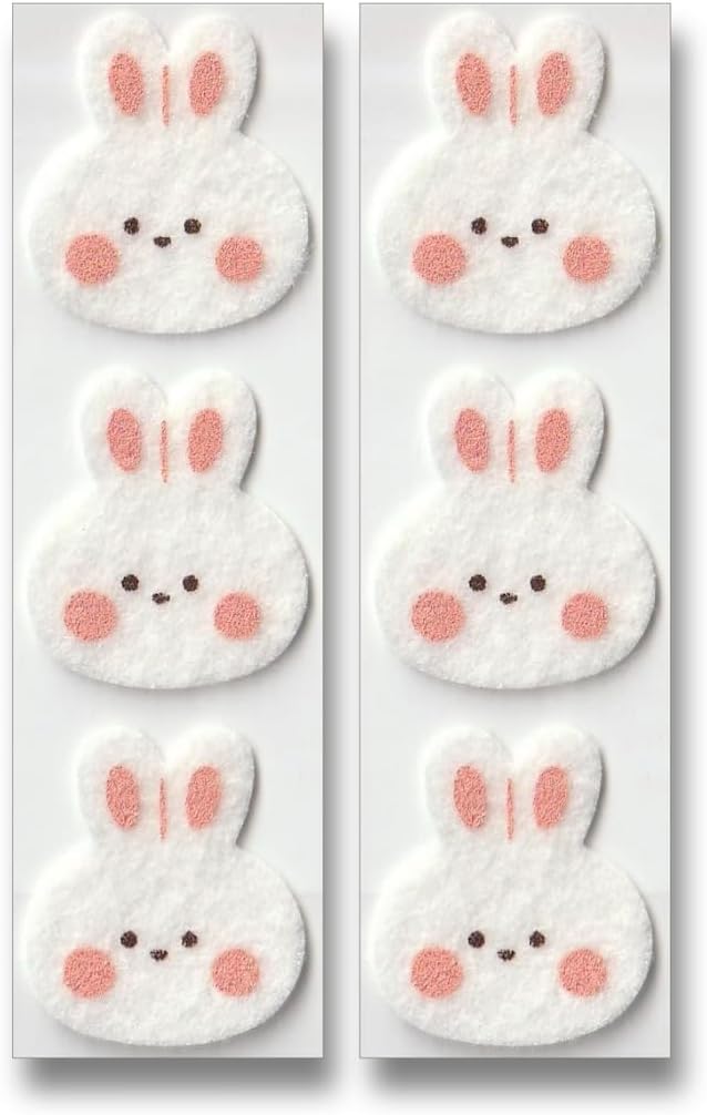 KUDOS.JP Cute Kawaii Japanese Stationery Letter Writing Paper with 12 Writing Papers and 6 Envelopes and Rabbit Fluffy 6 Sealing Gift Set for Teen, Girls, Kids