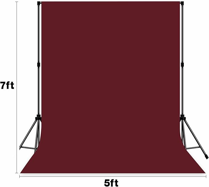 Photo Backdrop Wine Red Background Cloth Professional Photography 5x7ft Seamless Design to Eliminate Wrinkles Wedding Luxury Theme Decoration Art Exhibition Gallery Display
