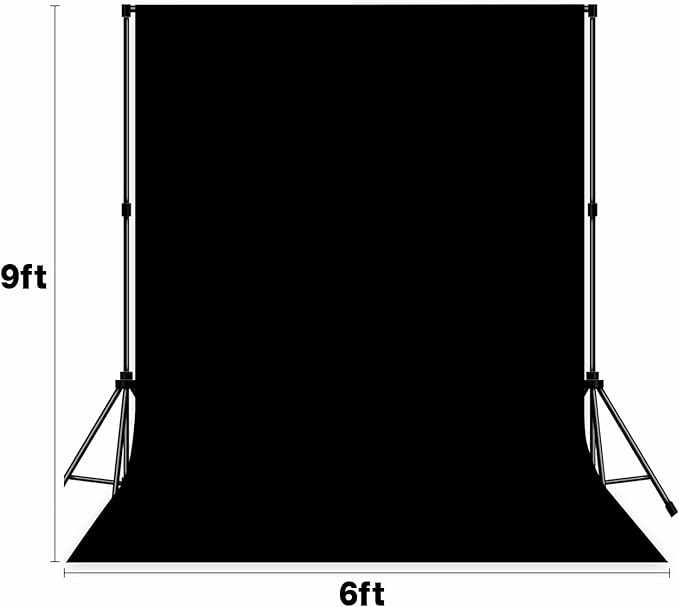Photo Backdrop Black Background Cloth Professional Photography 6x9ft Seamless Design Eliminates Wrinkle Portrait Photography Wedding Dark Theme Decorations