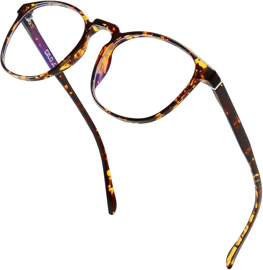 CNLO Blue Light Blocking Glasses,Computer Glasses,Anti Eyestrain, Lightweight Frame Eyeglasses,Men/Women… (Amber)