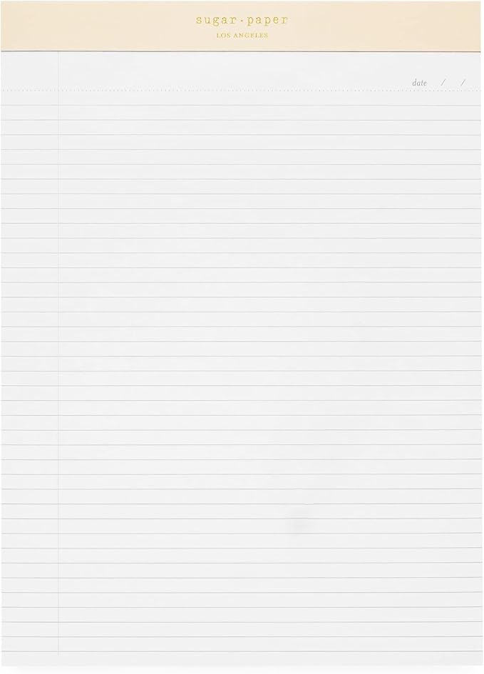 Sugar Paper Legal Pad, 50 Lined Pages, Office Supplies, 8.5" x 11.75", Pink Legal Pad