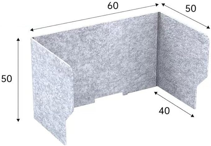Desk Partition, Sound Absorbing and Noise Reducing Desktop Partition, 60 Cm Privacy Panel, Desk Divider, Polyester Fiber Soundproof Screen