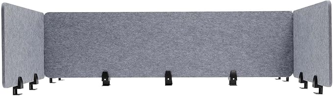 2 Pack Acoustic Desk Divider 59 x 16 Inch No Drilling Clamp-On Privacy Shields Panel Freestanding Desk Divider Desktop Sound Proof Dividers for Office Libraries School Student Desks