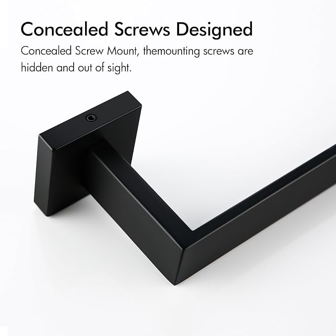 BANOLUX Towel Rack, 12-Inch Towel Bars for Bathroom, Plainshe Towel Rail Towel Racks for Bathroom Wall Mount SUS304 Hand Towel Holder Heavy Duty, Matte Black Towel Bar 2 Pack, A7-TB-MB-12IN-2PACK