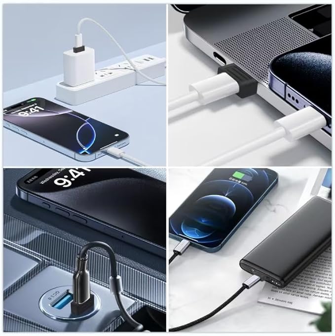 Full Tight USB to USB C Adapter, USB Type A Male to USB Type C Female, Add a Type C for PC/Mac/Car Charger/DC Adapter