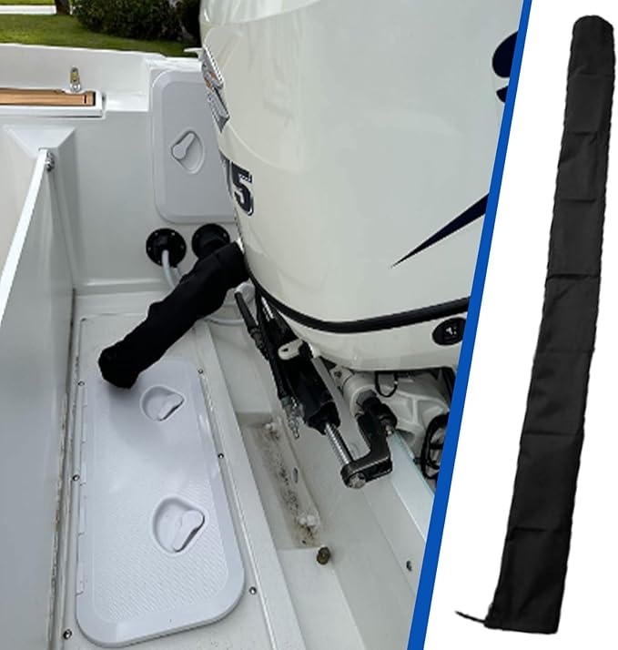 HSOKEW 2Pc Outboard Motor Cable Sleeve with 100pcs Nylon Cable Tie, 47 Inch Long Zippered Rigging Sleeve Trolling Motor Sleeve Trolling Motor Cable Organizer Sleeve for Cover Wire Extension Cord