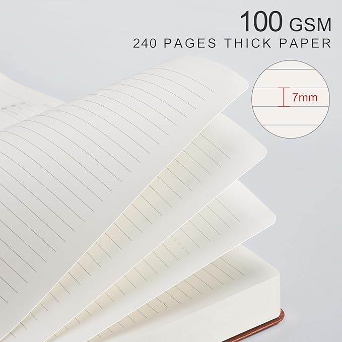 EMSHOI Meeting Notebook for Work with Action Items - 320 Pages B5 Thick Project Planner Agenda Organizer Work Notebook for Women Men Office Business, PU Leather Hardcover, 7.5" x 10", Gray Blue