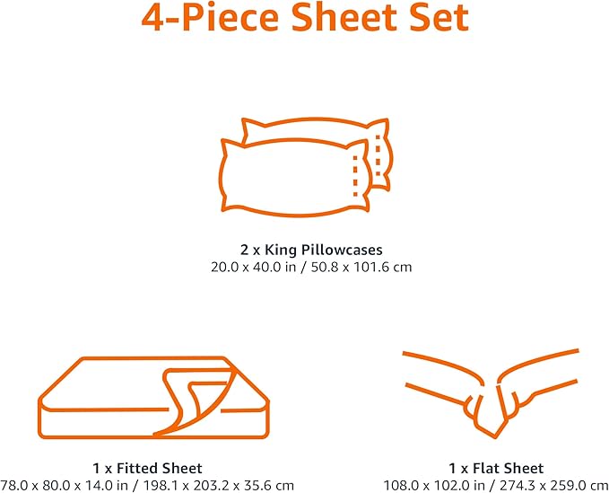 Amazon Basics Lightweight Super Soft Easy Care Breathable Microfiber 4-Piece Bed Sheet Set with 14-Inch Deep Pockets, King, Emerald Green, Solid