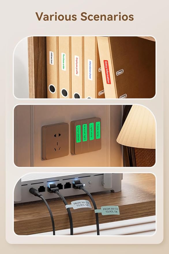NIIMBOT B18/N1 Thermal Transfer Labels 0.51" x 1.37" (13x35mm), Only for B18/N1 Label Maker, PET Material, Waterproof and High-Temperature Resistance, Long Storage Time,Luminous