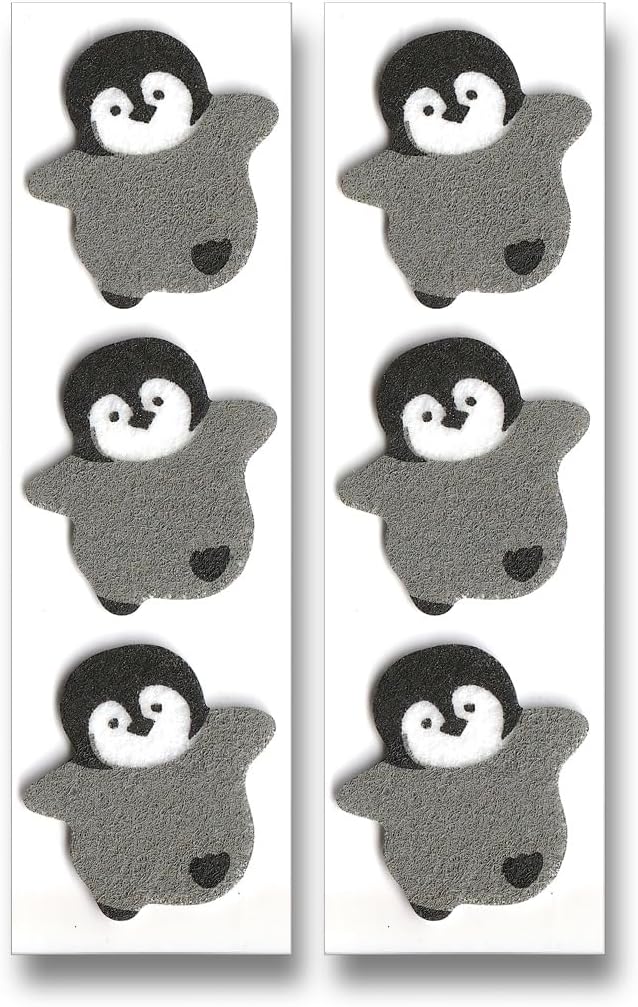 KUDOS.JP Cute Kawaii Japanese Stationery Letter Writing Paper with 12 Writing Papers and 6 Envelopes and Penguin Fluffy 6 Sealing Gift Set for Teen, Girls, Kids