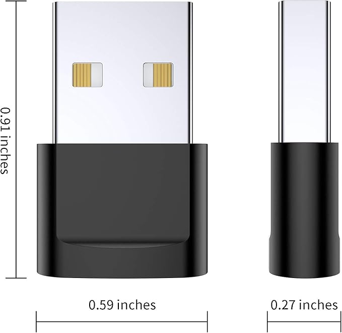 USB C Female to USB Male Adapter (4-Pack),Type C to USB A Charger Adapter for Apple iWatch Watch Series 7 SE,iPhone 11 12 13 14 15 Pro Max,Samsung Galaxy S24 S23 S22 S21 Ultra,Google Pixel,iPad Pro