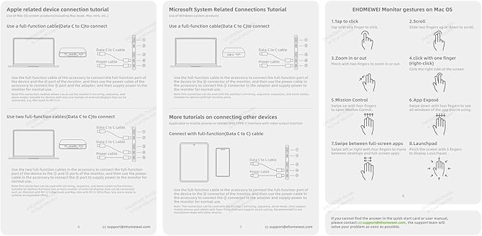 EHOMEWEI Dual View Portable Monitor Double Touch Screen 16"*2 FHD 60Hz 100% DCI-P3 400 Nit Stylus Support CNC Metal Shell for Laptop Tablet Phone for Windows MacOS X2