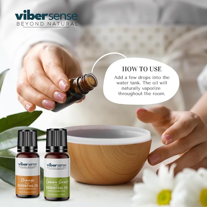 Essential Oils Set - Top 6 Blends for Diffusers, Home Care, Candle Making Scents, Fragrance, Aromatherapy, Humidifiers, Gifts -Eucalyptus,Tea Tree,Pepper Mint,Lemon Grass,Lavender & Orange 10ml