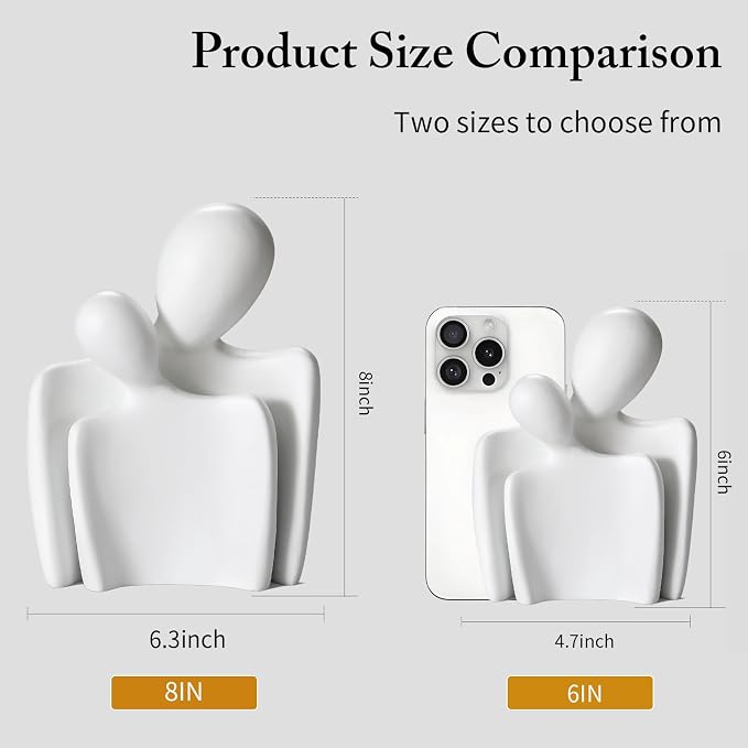 vomiceak Sculptures Home Decor Lover Statues- 6 Inch, Modern Home Decor Couple Statues,Decorations for Living Room Office Bookshelf Bedroom