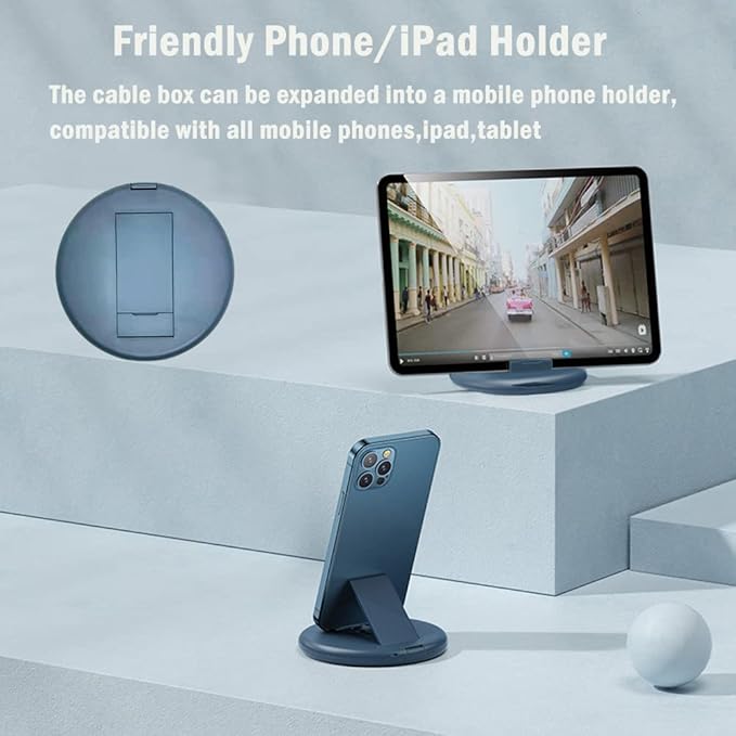 USB C Adapter Kit, Multi Charging Cable Case Convertor USB C to iOS Device Type C Micro Adapter Data Transfer Contains Card Slot for Traveling, Use as Phone Holder(Midnight Blue)