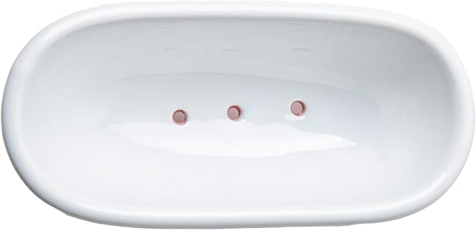 5.7" Ceramic Mini Clawfoot Bathtub Bar Soap Dish, Decorative Bar Soap Holder for Shower, Bathroom & Kitchen Sink (Black)