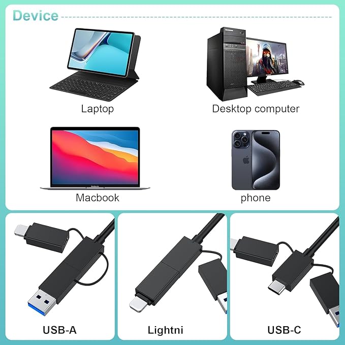 USB 3.0 Multi Card Reader for SD/Micro SD/TF/XD/CF/MS - 7-in-1 Memory Card Reader/Adapter for Windows, Mac, Linux (USB-A + USB-C + IP)