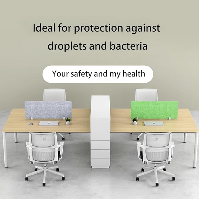 Felt-Covered Panels, soundproof Desk dividers, Removable Acoustic Desk partitions with Two Clips, Suitable for Installation as Privacy Screens in Offices, Studies, classrooms and librari E 11.8x31.5"
