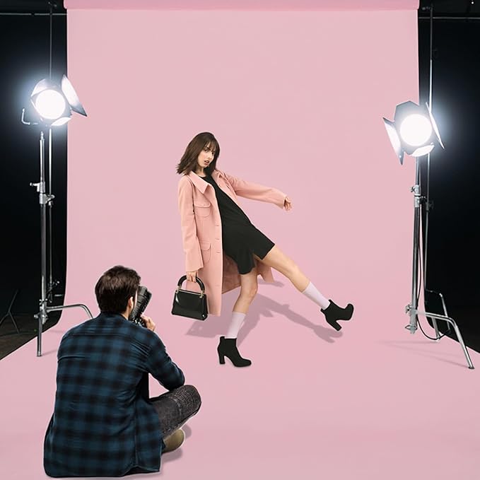 TRLYC Pink Background Backdrop - 10x12 FT Polyester Seamless Photography Backdrop Screen for Photo Video Shooting Parties Wedding Christmas Valentine's Day