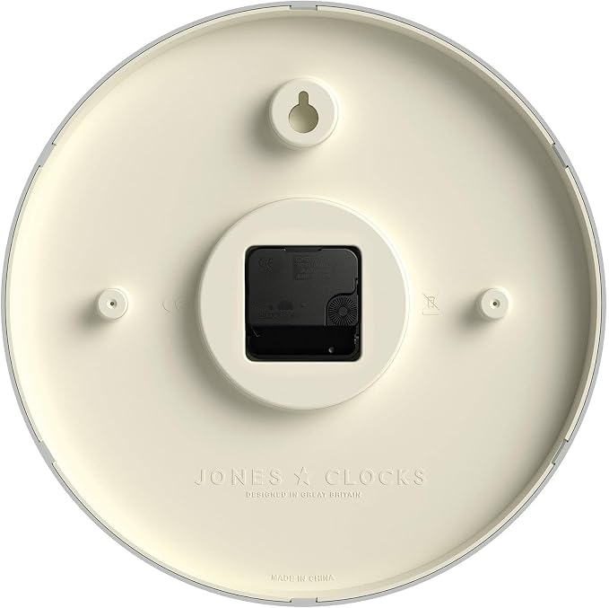 JONES CLOCKS® Studio Clock | Modern Round wall Clock | 12 inch | Gray | Easy to Read Numbers | Versatile Design for Kitchen, Living Room or Office