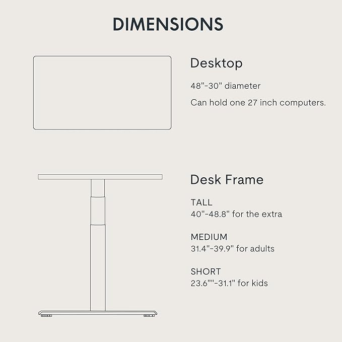 FLEXISPOT E6 Pro Oval Leg Dual Motor 3 Stages Standing Desk 48x30 Inch Whole-Piece Board Electric Height Adjustable Electric Sit Stand Up Desk 150KG Load Capacity (Black Frame + Black Desktop)