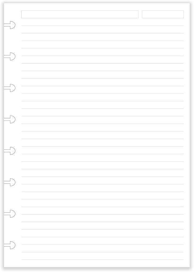 A5 TUL Discbound Lined Refill Paper, Junior Size 8 Disc Disbound Notebooks, 100Sheets/200Pages, 100gsm White Paper, 5.8'' x 8.2''