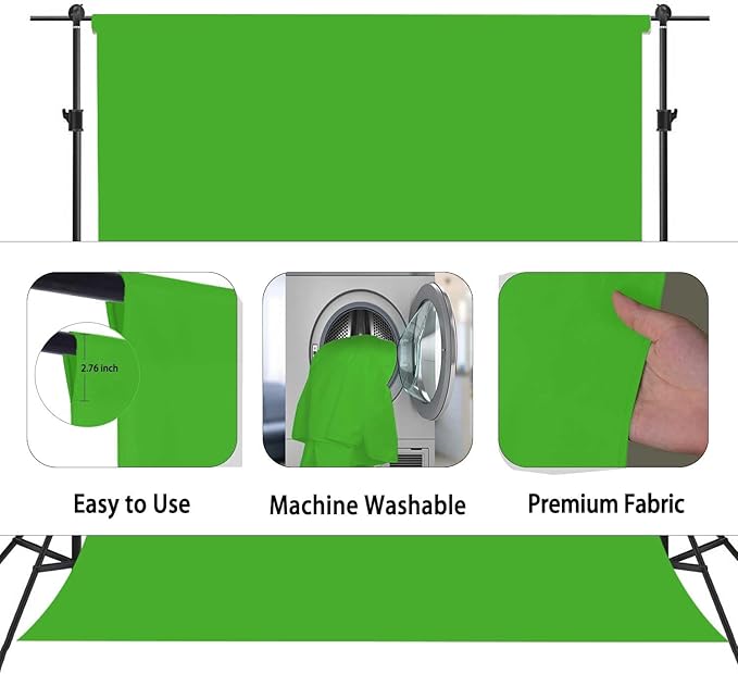 Green Screen Backdrop, Product Photo Backdrop for Photoshoot, Photography Background for Streaming Video Studio 10x10ft