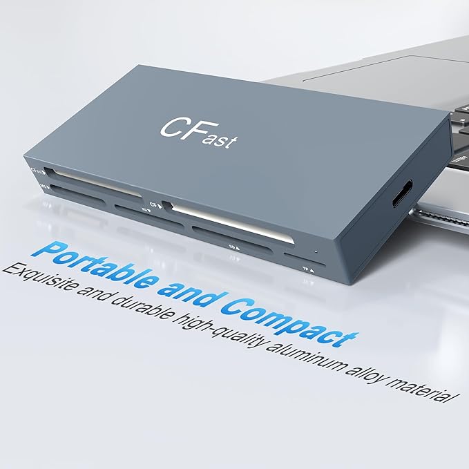 CFast Card Reader Memory Stick Pro Duo Adapter, USB C CFast 2.0 Card Reader for CFast/SD/TF/MS/XD/CF CompactFlash Card, XD Card Reader USB C USB 3.0 Connector Read 6 Cards Simultaneously
