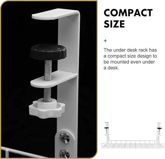 PartyKindom Desk Cable Organizer Rack 500mm No Drill Cable Management Tray Wire Holder for Office Desk Cord Storage and Appliance Cord Winder