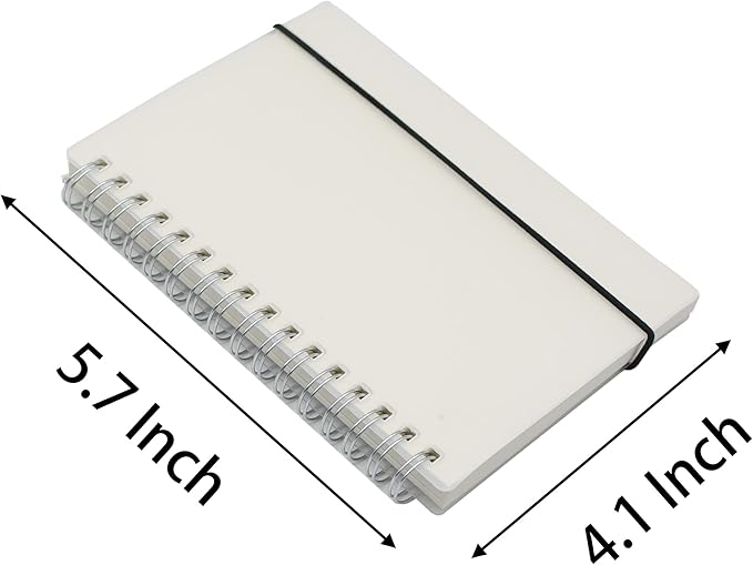 Yansanido 6 Pcs A6 Graph Paper Clear Hardcover Spiral Notebooks Journals Planner 5.7 Inch x 4.1 Inch 160 Pages (80 Sheets) Thick Paper (Grid 6 Pcs)