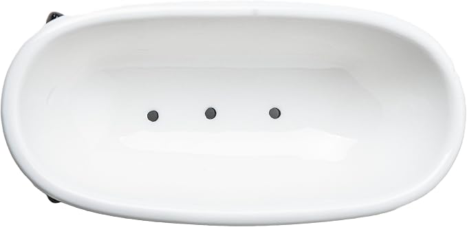 6.7" Ceramic Mini Clawfoot Bathtub Bar Soap Dish, Decorative Bar Soap Holder, Soap Tray Sponge Holder for Shower, Bathroom & Kitchen Sink (Purple)