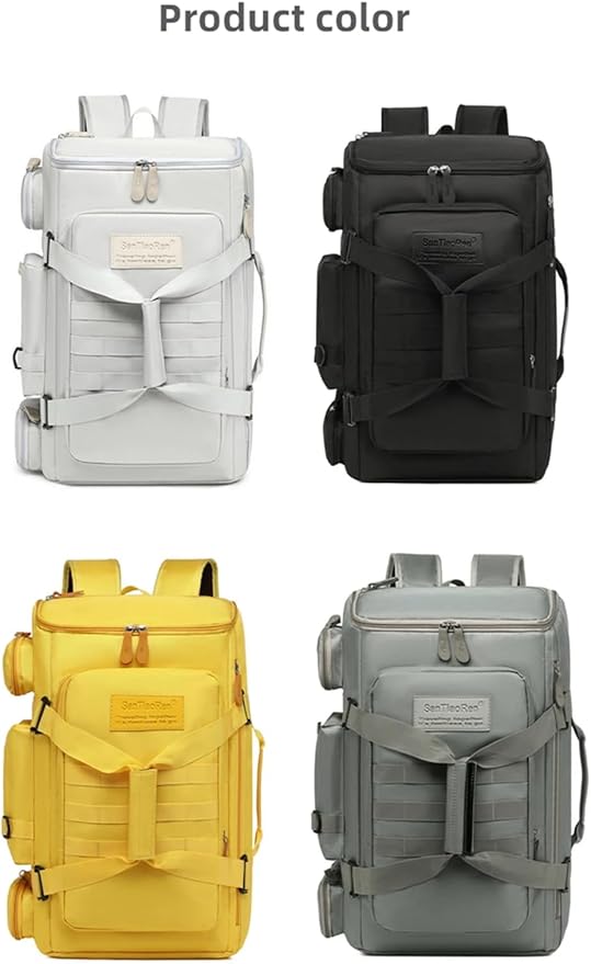 Large Capacity Travel Duffle Bags Gym Backpack Wet Dry Separation Shoulder Bag Outdoor Sports Backpacks with Overnight(Yellow)