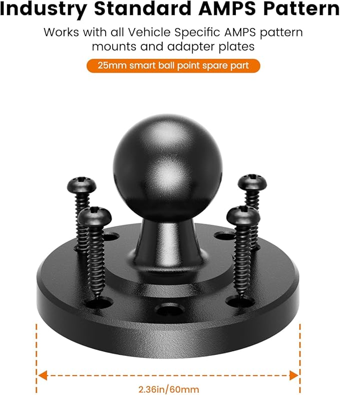OHLPRO Heavy Duty Drill Base Tablet Holder for Car Dashboard, 360° Rotating Adjustable Arm, iPad Mount for Truck Fits 5–17 Inch Tablets, Secure Rubber-Padded Clamp for Commercial Vehicles & Wall