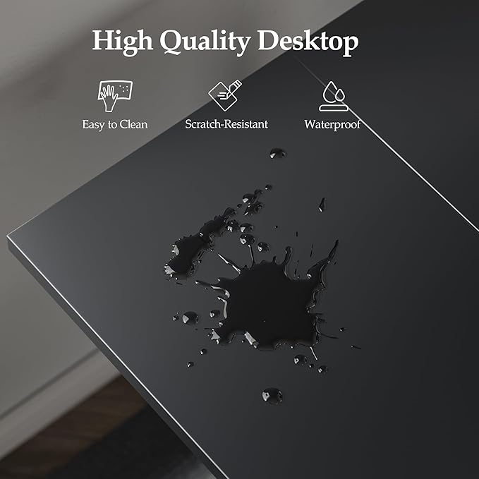 Klicelor 60 Inch Large Electric Standing Desk, Height Adjustable Office Desk, Sit Stand Up Computer Gaming Desk with Memory Preset, Two-Piece Desktop, Black