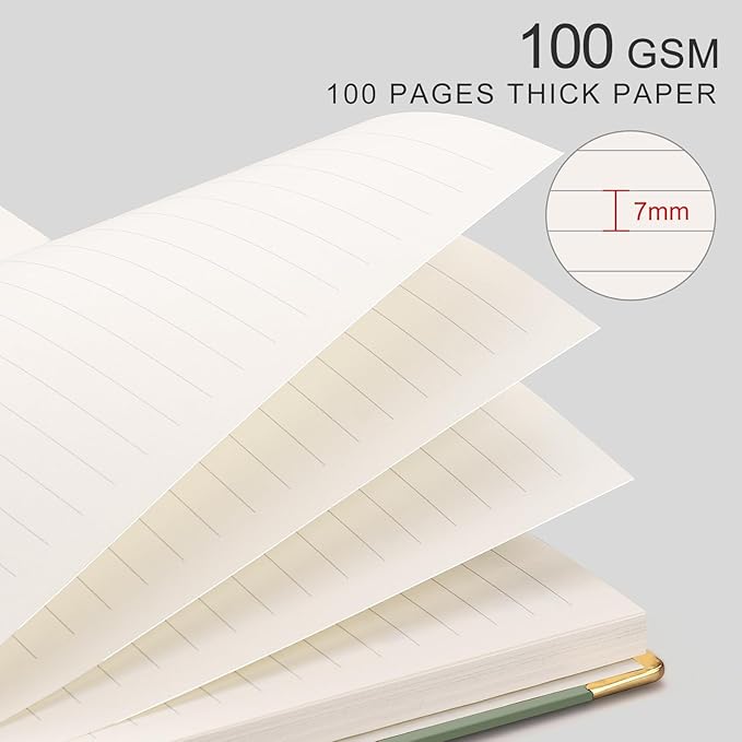 EMSHOI Meeting Notebook for Work - B5 Half Meeting Half Note Planner, 100 Pages, 100GSM Thick Paper, Hardcover, Project Organizer for Women Men Office, Business, Note Taking, 8"x10.2" - Green