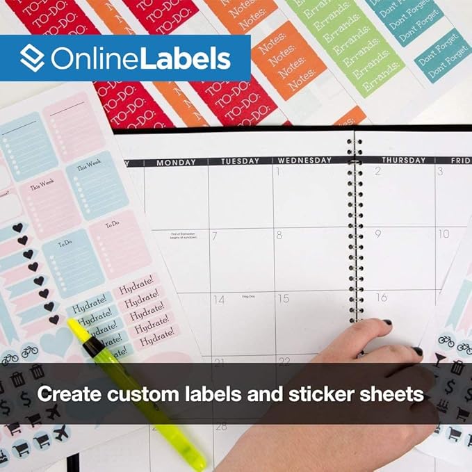 OnlineLabels 8.5" x 11" Full Sheet Sticker Paper – Permanent Adhesive, White Matte – Works With Cricut & Silhouette – for Inkjet & Laser Printers – Pack of 100 Sheets OL177WX