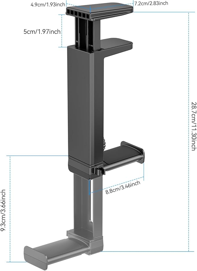 Headphone Stand Under-Desk or Headset Holder Above-Desk, Headphone Hanger & Headset Hook Under Desk Mount with Spring Clamp & Height Adjustable & Cable Clip for Gaming Gift Accessories. PC Game Headsets